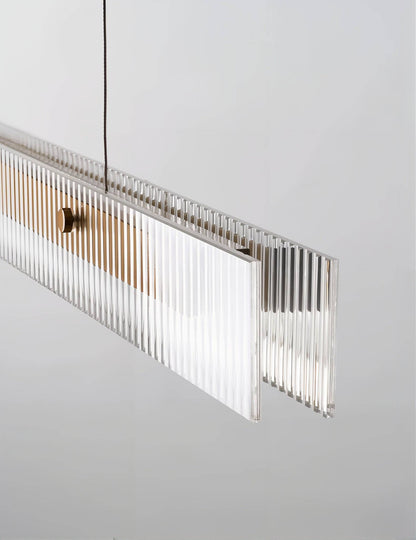 Modern Ribbed Design Sleek Linear Pendant Light - Modefinity