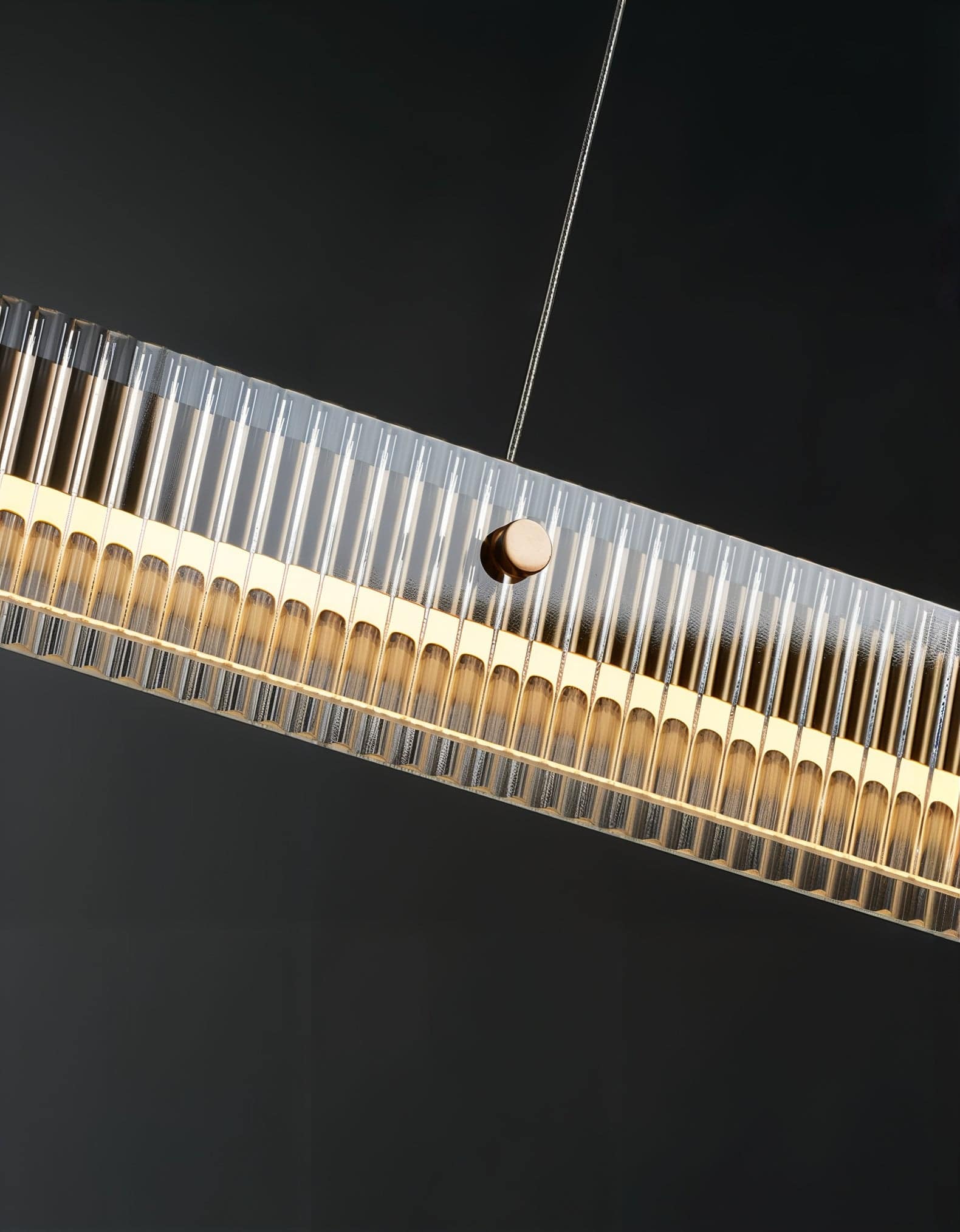 Modern Ribbed Design Sleek Linear Pendant Light - Modefinity