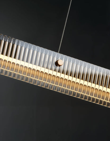 Modern Ribbed Design Sleek Linear Pendant Light - Modefinity