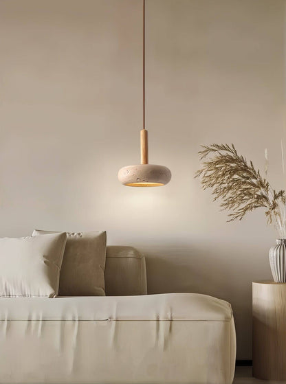 Modern Stone with Wood Pendant Lamp - Modefinity