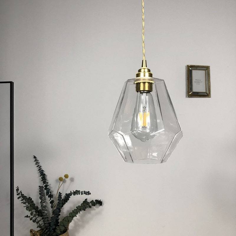 Octagon Clear Glass Pendant Light - 220GPL - Modefinity