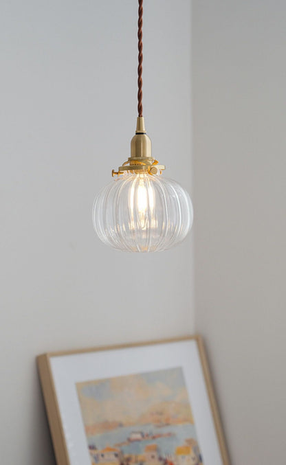 Ribbed Globe Glass Pendant Light - 228GPL - Modefinity