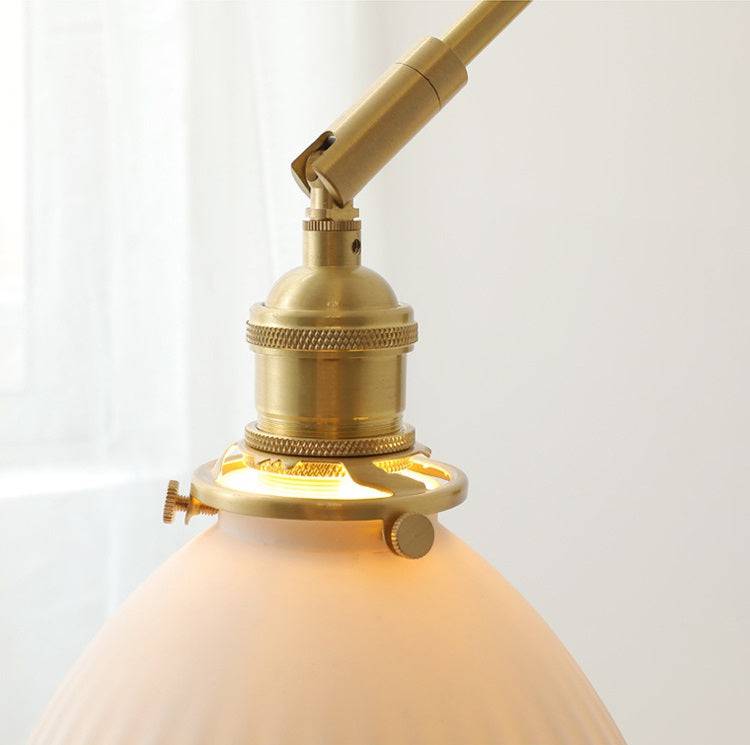 Retro Brass Wall Sconce with Fluted Glass Shade - 128WL - Modefinity