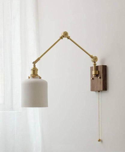 Retro Brass Wall Sconce with Fluted Glass Shade - 128WL - Modefinity