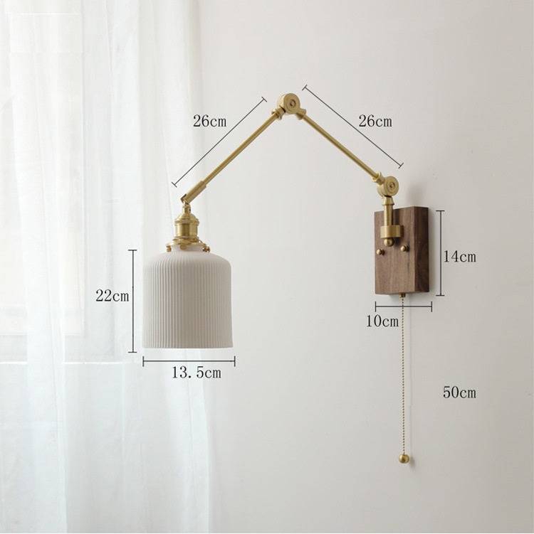 Retro Brass Wall Sconce with Fluted Glass Shade - 128WL - Modefinity