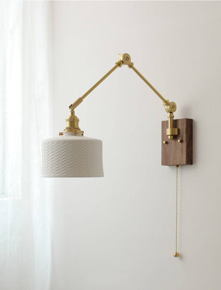 Retro Brass Wall Sconce with Fluted Glass Shade - 128WL - Modefinity