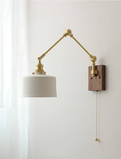 Retro Brass Wall Sconce with Fluted Glass Shade - 128WL - Modefinity