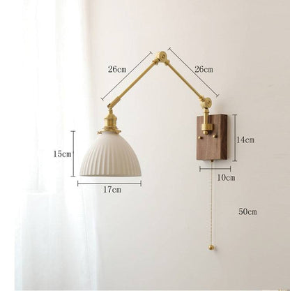 Retro Brass Wall Sconce with Fluted Glass Shade - 128WL - Modefinity