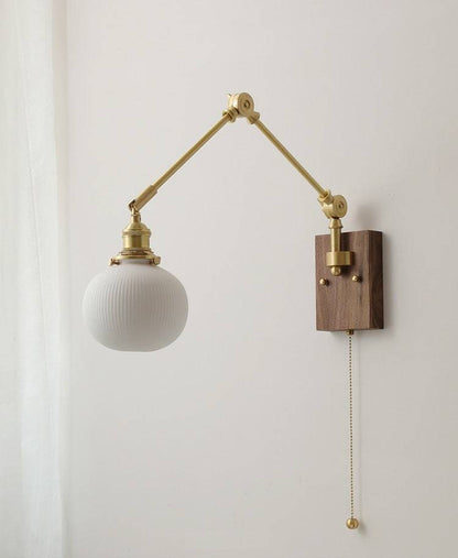 Retro Brass Wall Sconce with Fluted Glass Shade - 130WL - Modefinity