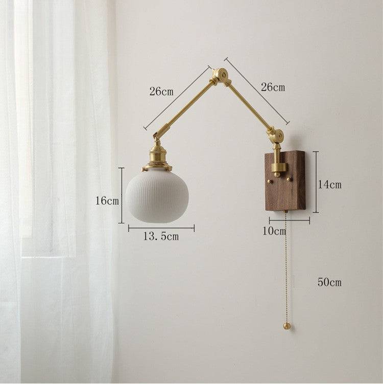 Retro Brass Wall Sconce with Fluted Glass Shade - 130WL - Modefinity