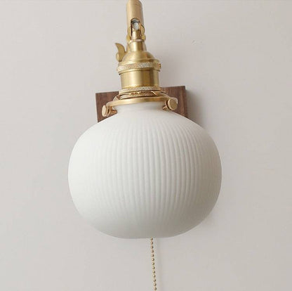 Retro Brass Wall Sconce with Fluted Glass Shade - 130WL - Modefinity