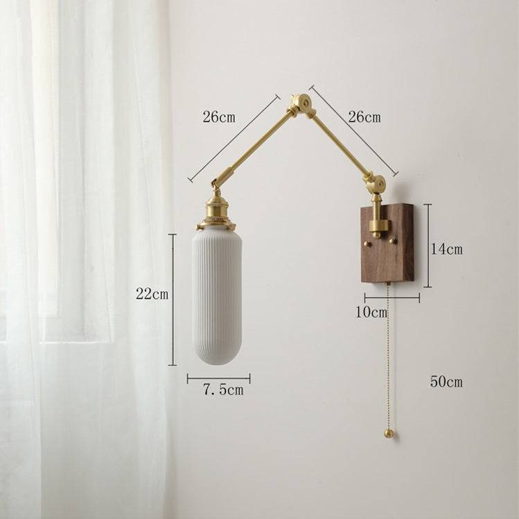 Retro Brass Wall Sconce with Fluted Glass Shade - 130WL - Modefinity