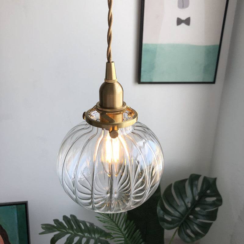 Ribbed Globe Glass Pendant Light - 219GPL - Modefinity