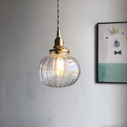 Ribbed Globe Glass Pendant Light - 219GPL - Modefinity