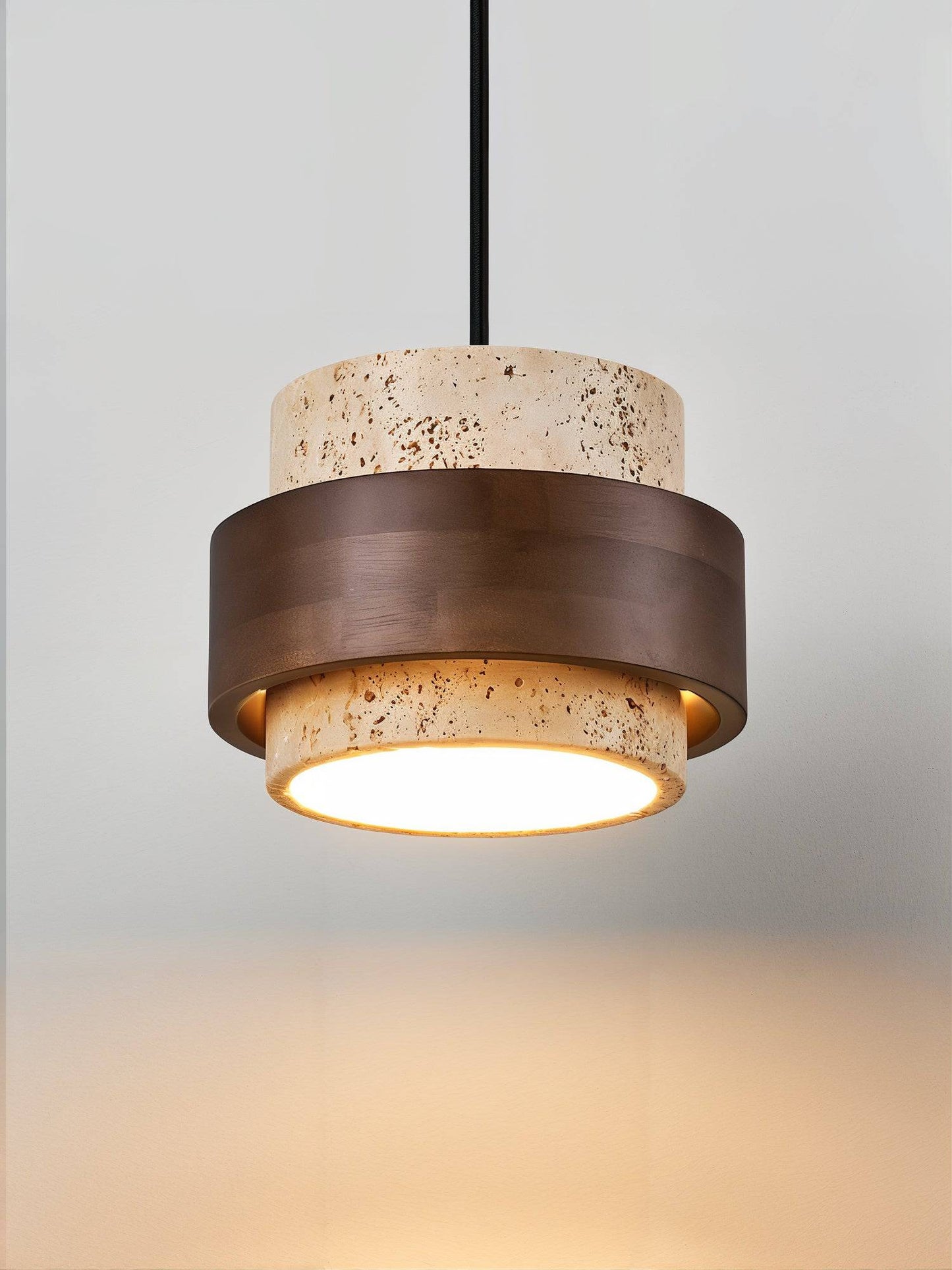 Rustic Modern Stone And Wood Pendant Light - Modefinity