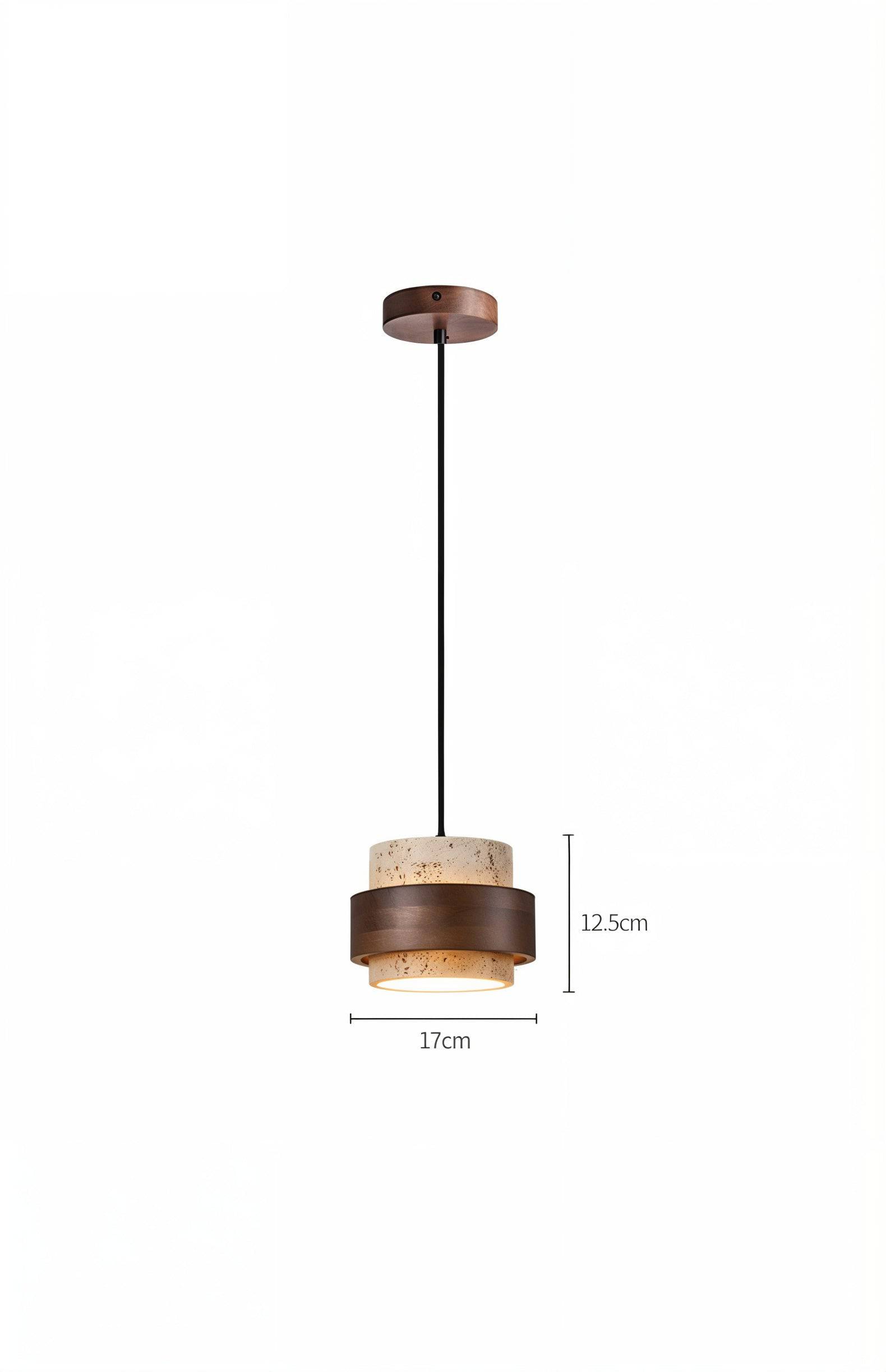 Rustic Modern Stone And Wood Pendant Light - Modefinity