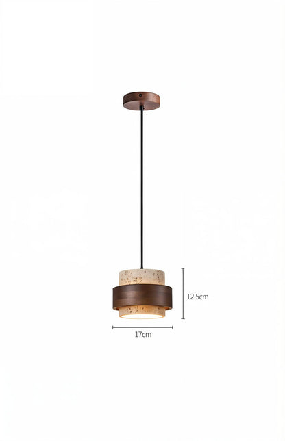 Rustic Modern Stone And Wood Pendant Light - Modefinity