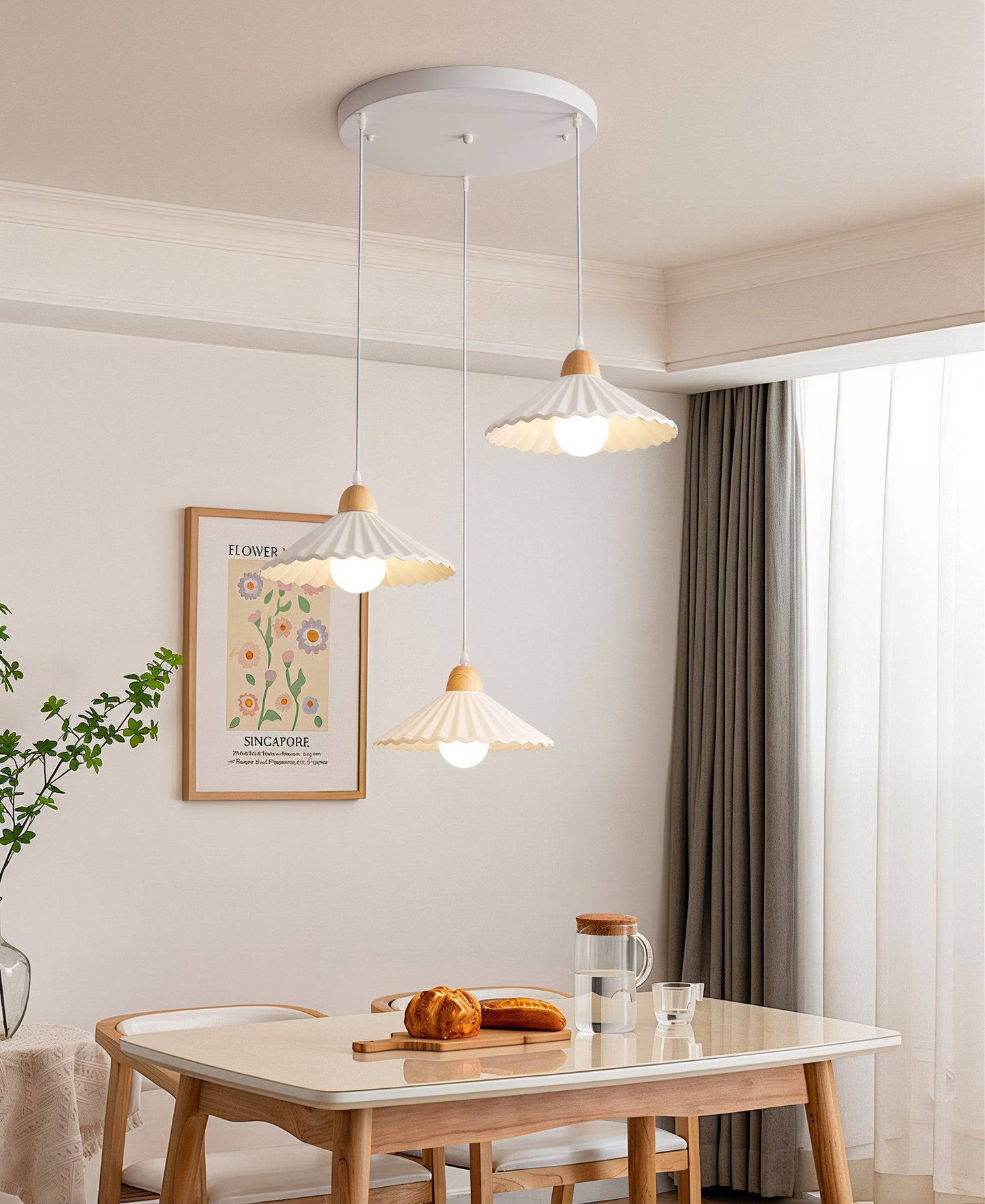 Scalloped Edge Pendant Light - Contemporary Charm - Modefinity