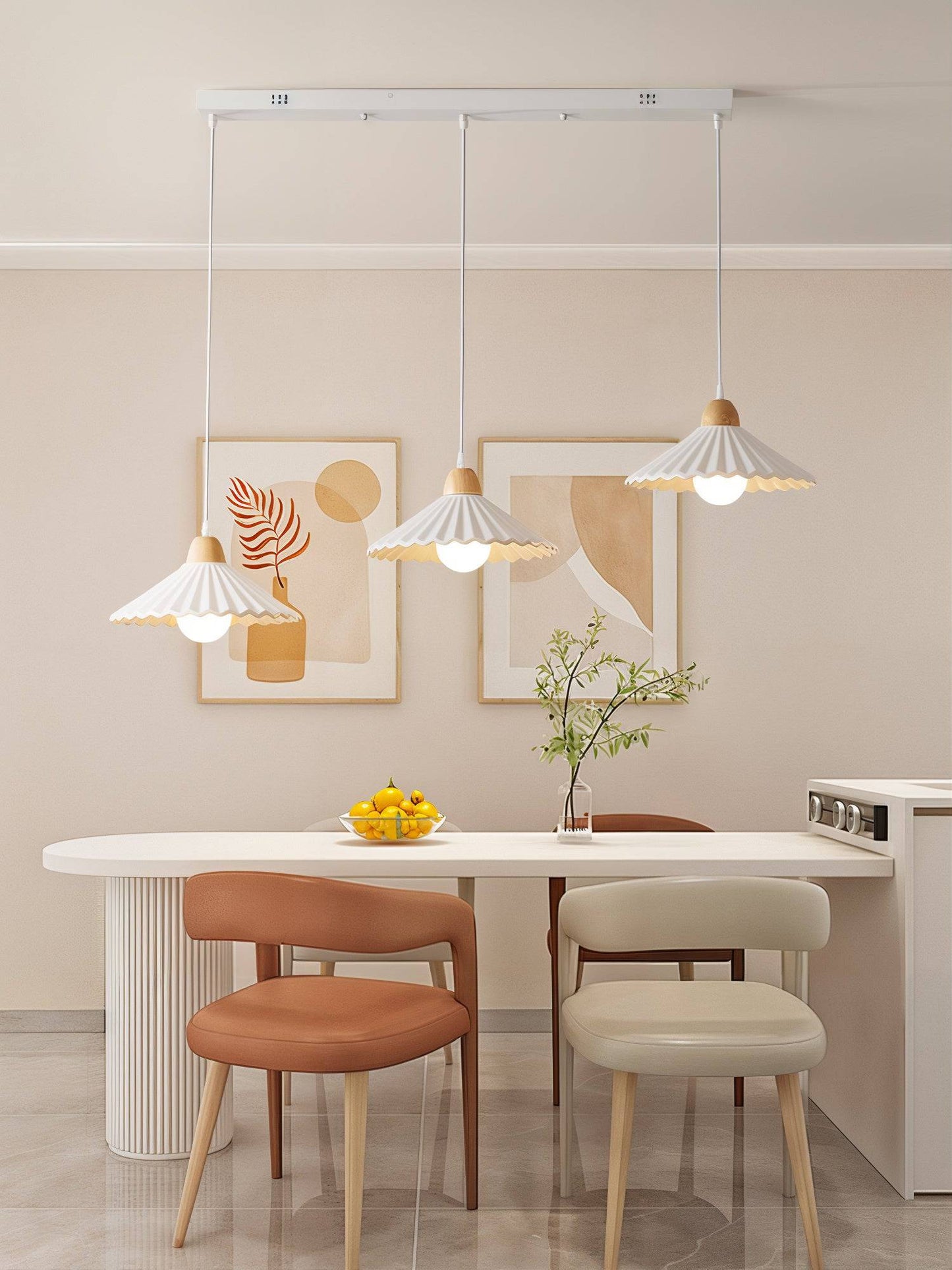 Scalloped Edge Pendant Light - Contemporary Charm - Modefinity