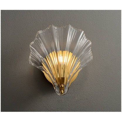 Shell Glass Brass Wall Light - 202GBWL - Modefinity