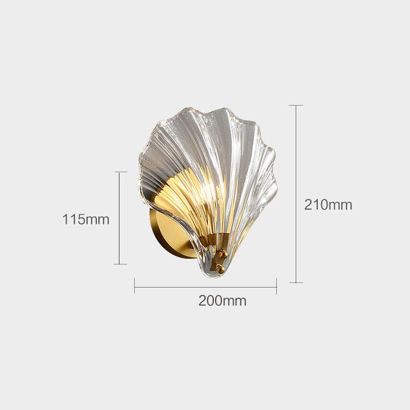 Shell Glass Brass Wall Light - 202GBWL - Modefinity