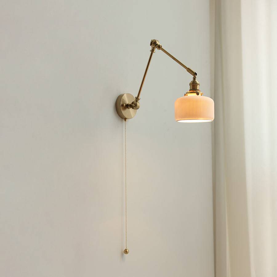 Swing Arm White Ceramic Wall Light - 220ST - Modefinity