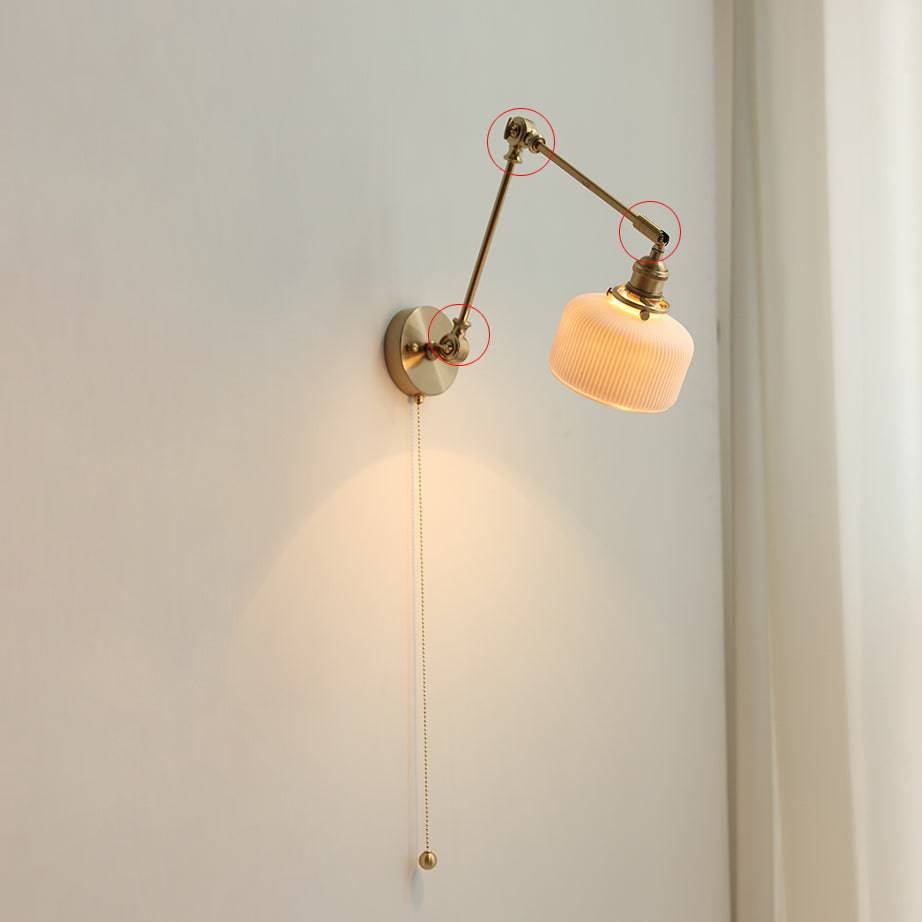 Swing Arm White Ceramic Wall Light - 220ST - Modefinity