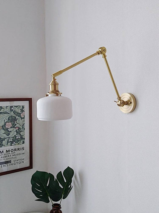 Swing Arm White Ceramic Wall Light - 227ST - Modefinity