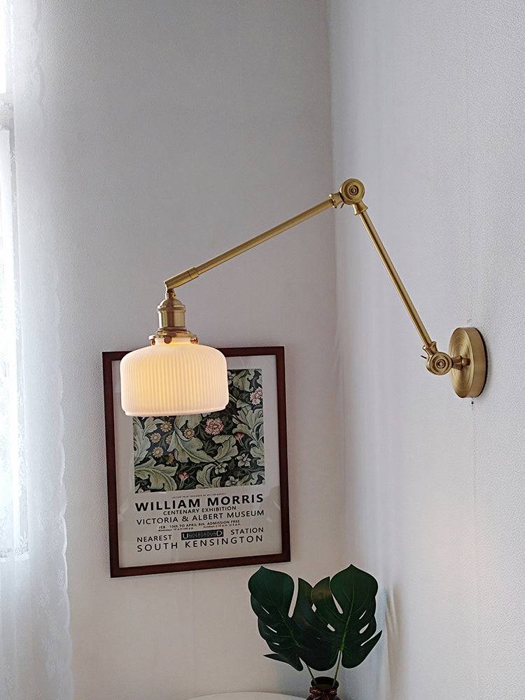 Swing Arm White Ceramic Wall Light - 227ST - Modefinity