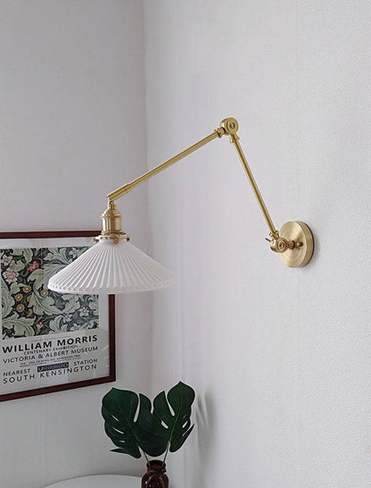 Swing Arm White Ceramic Wall Light - 227ST - Modefinity