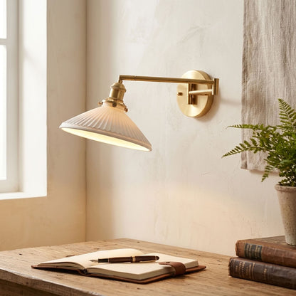 Elowen Ceramic Swing Arm Wall Sconce