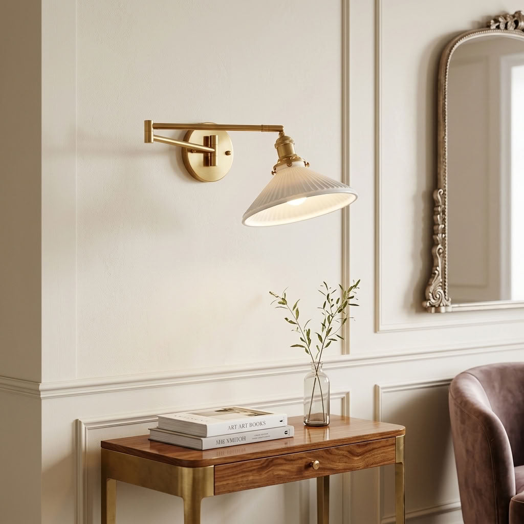 Elowen Ceramic Swing Arm Wall Sconce