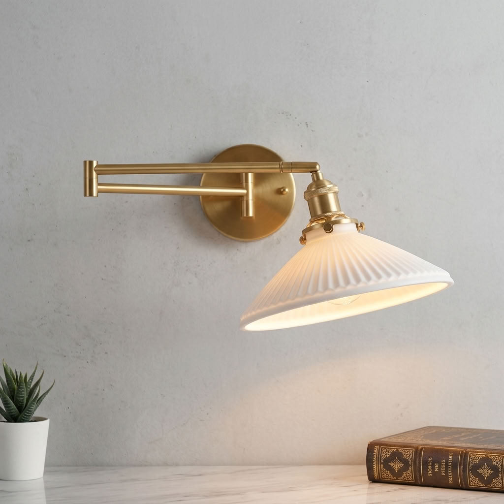 Elowen Ceramic Swing Arm Wall Sconce