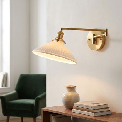 Elowen Ceramic Swing Arm Wall Sconce