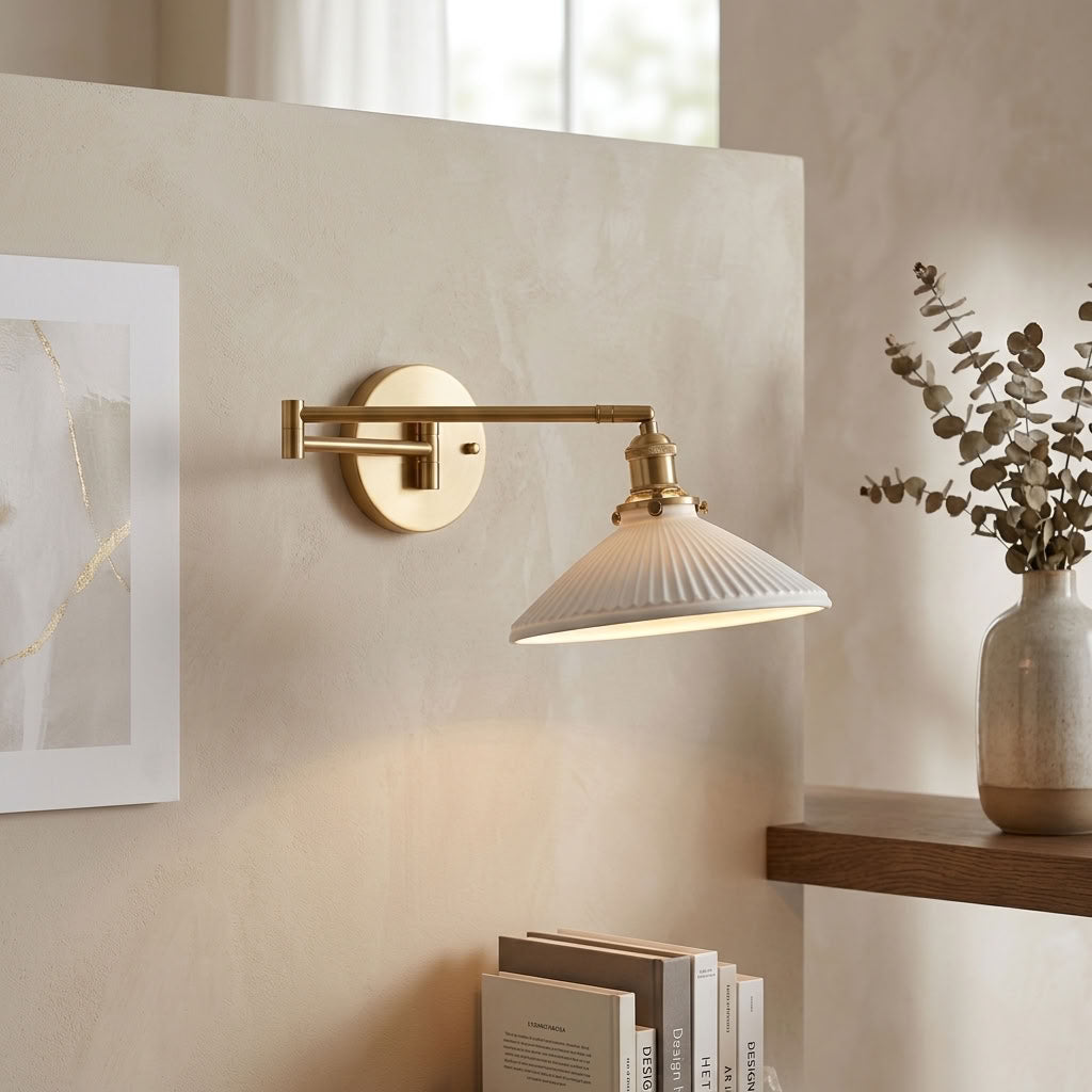 Elowen Ceramic Swing Arm Wall Sconce