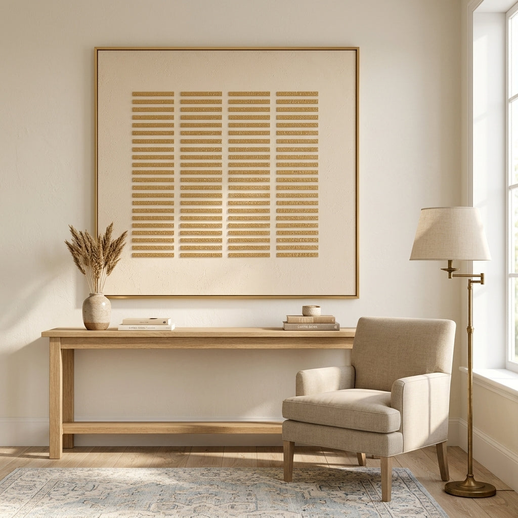Alignment | Textured Geometric Gold Wall Art