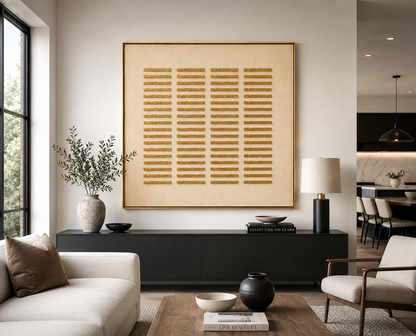 Alignment | Textured Geometric Gold Wall Art