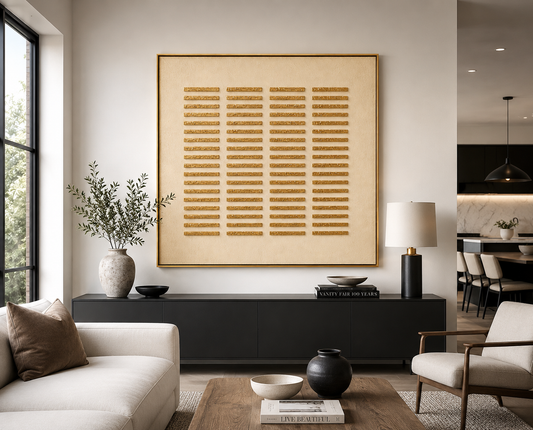 Alignment | Textured Geometric Gold Wall Art