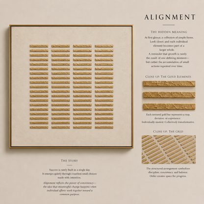 Alignment | Textured Geometric Gold Wall Art