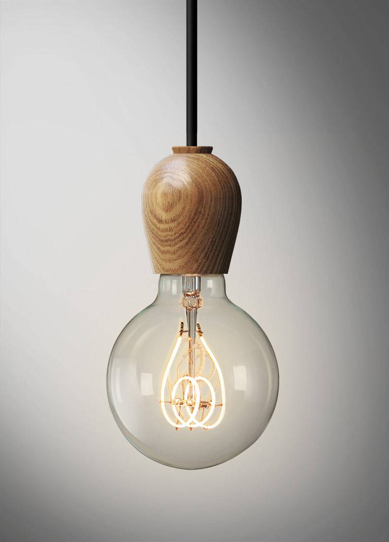 Walnut Bulb Wood Pendant Light - 104WPL - Modefinity