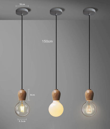 Walnut Bulb Wood Pendant Light - 104WPL - Modefinity