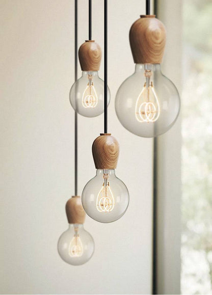 Walnut Bulb Wood Pendant Light - 104WPL - Modefinity