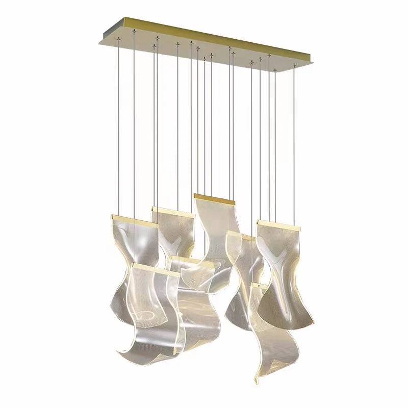 Waving Leaf Postmodern LED Chandelier - 1CH9 - Modefinity