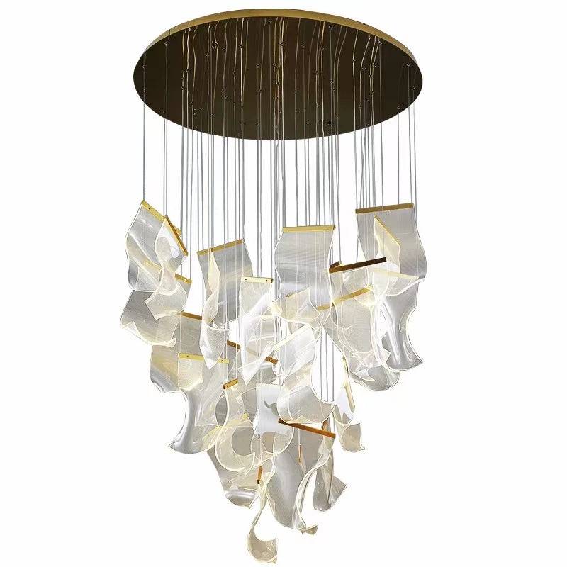 Waving Leaf Postmodern LED Chandelier - 1CH9 - Modefinity