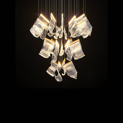 Waving Leaf Postmodern LED Chandelier - 1CH9 - Modefinity