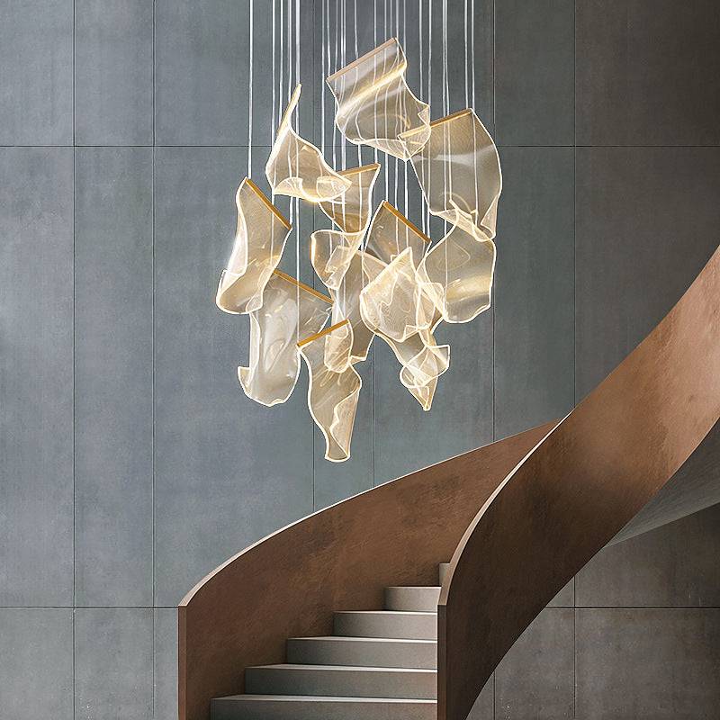 Waving Leaf Postmodern LED Chandelier - 1CH9 - Modefinity