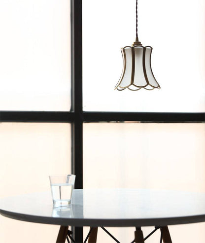 White Brass Glass Pendant Light - 216GPL - Modefinity