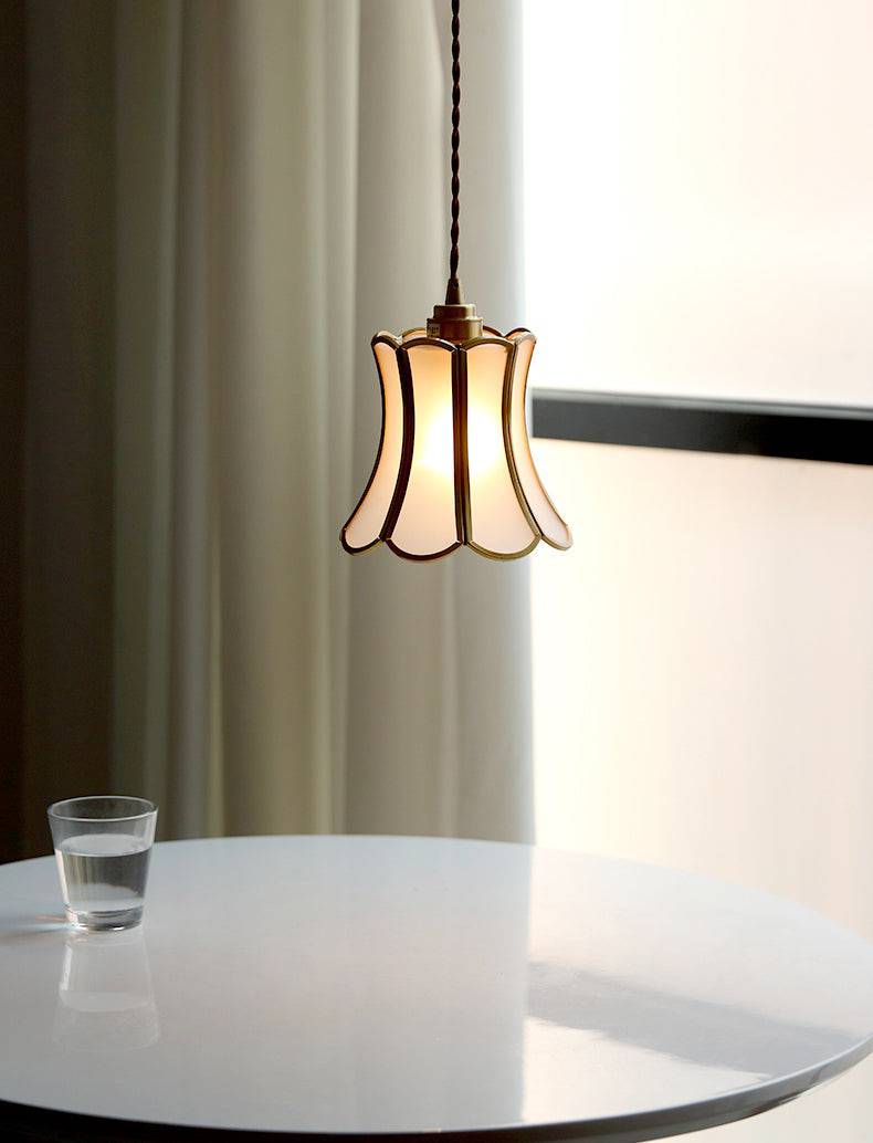 White Brass Glass Pendant Light - 216GPL - Modefinity