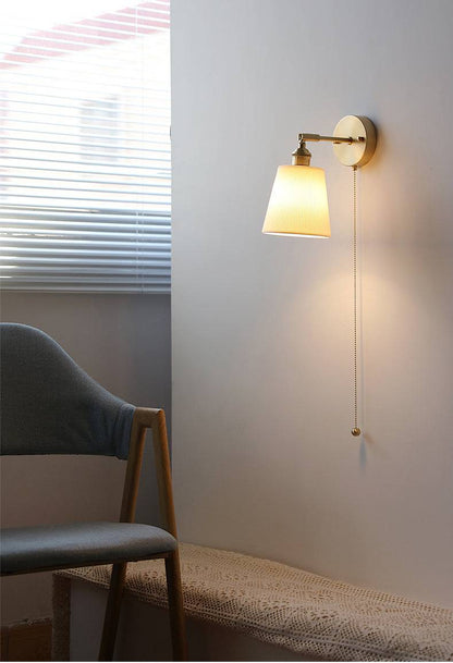 White Ceramic Brass Wall Light Sconce - 208ST - Modefinity