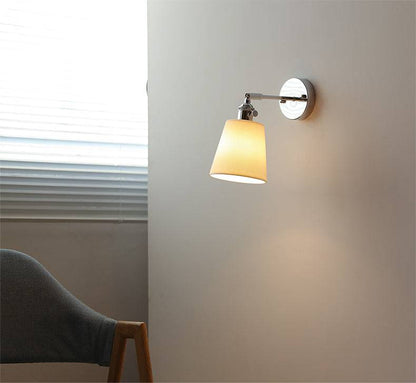 White Ceramic Silver Wall Light - 205SST - Modefinity